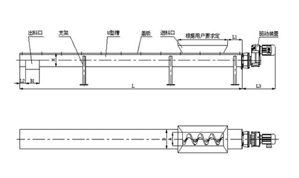 無軸螺旋輸送機產(chǎn)品結(jié)構(gòu)圖